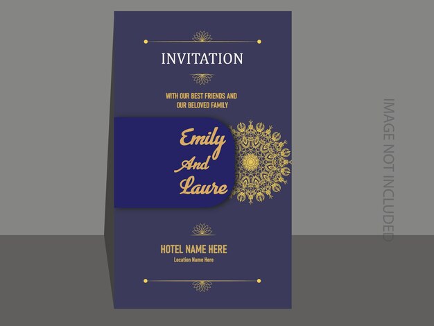 Vector vector gradient golden luxury wedding invitation template