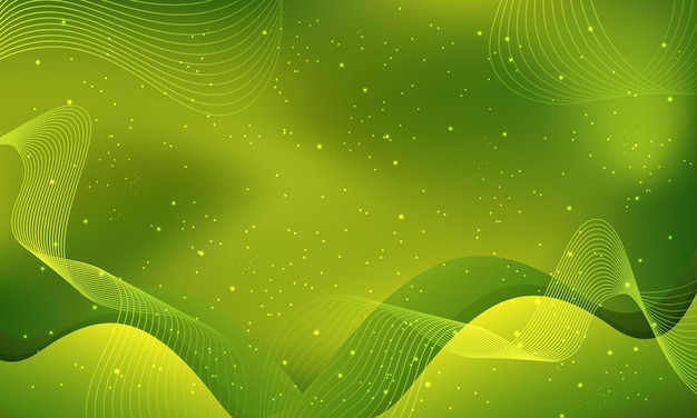 Vector gradient green dynamic wavy background