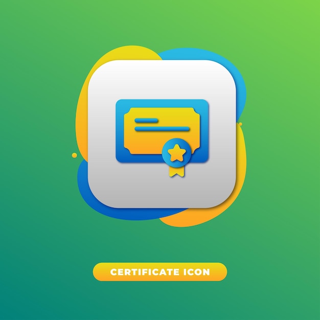 Vector gradient icon, certificate icon