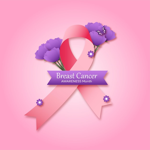 Vector gradient international day against breast cancer illustration