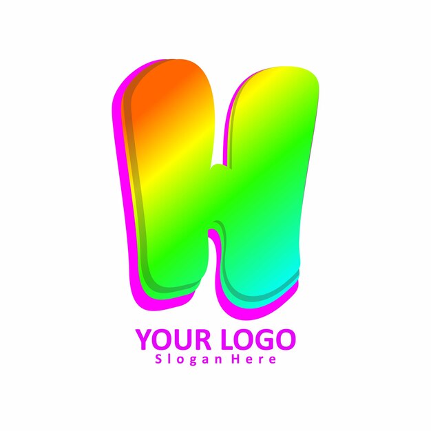 Vector gradient letter h logo design template