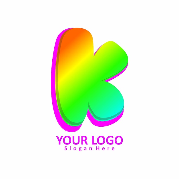 Vector gradient letter k logo design template