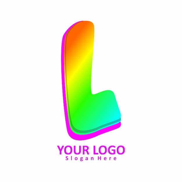 Vector vector gradiënt letter l logo ontwerpsjabloon