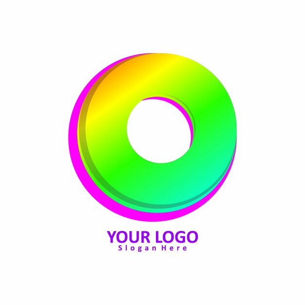 Vector gradient letter o logo design template