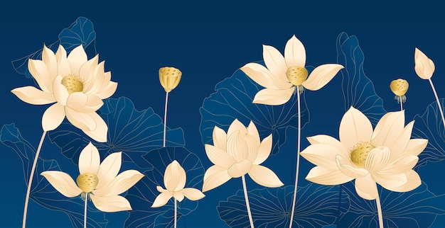 Vector gradient lotus flower background