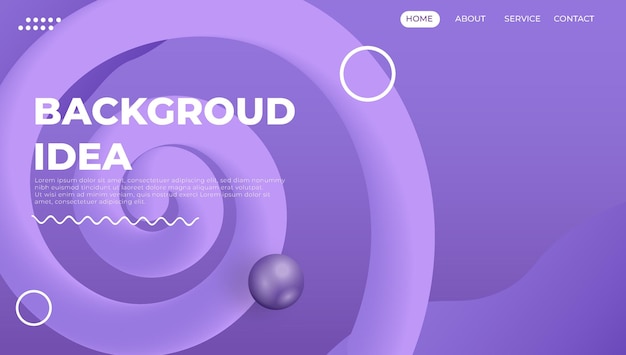 vector gradient purple landing page design