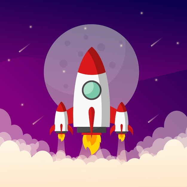 Vector vector gradient rocket background