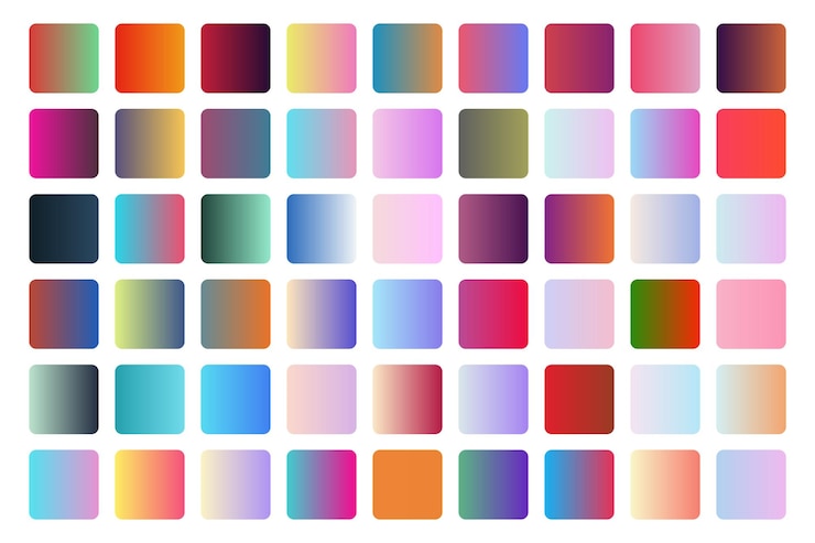 Vector Gradient Set. Multicolor Sphere.Isolated objects Rounded holographic gradient sphere button