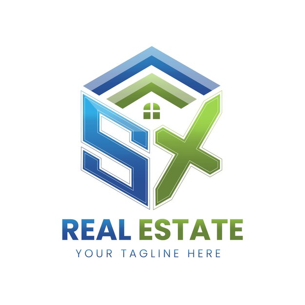 Vector vector gradient sx real estate logo