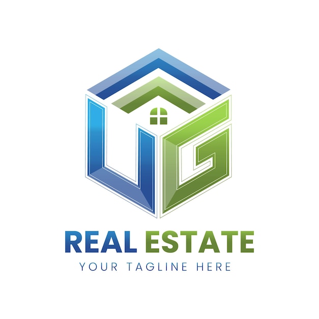 Vector vector gradient ug real estate logo