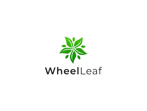 Vector vector gradient wheel leaf logo