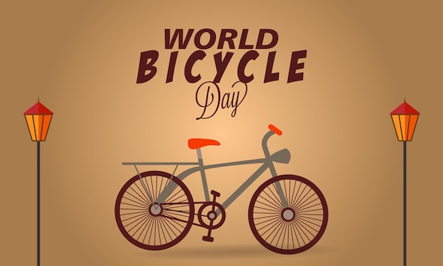 Vector vector gradient world bicycle day illustration