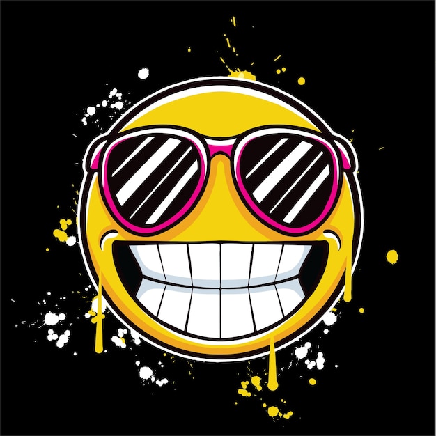 Vector vector graffiti hand drawn cool emoticon designs for streetwear illustration