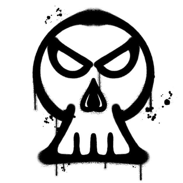 Vector graffiti spray paint skull isolated vector illustration