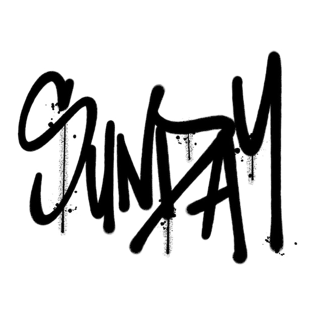 Vector graffiti spray paint word sunday isolated vector illustration