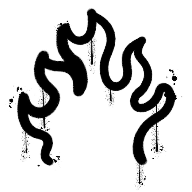 Vector graffiti spray verf vuur teken geïsoleerde vector illustratie