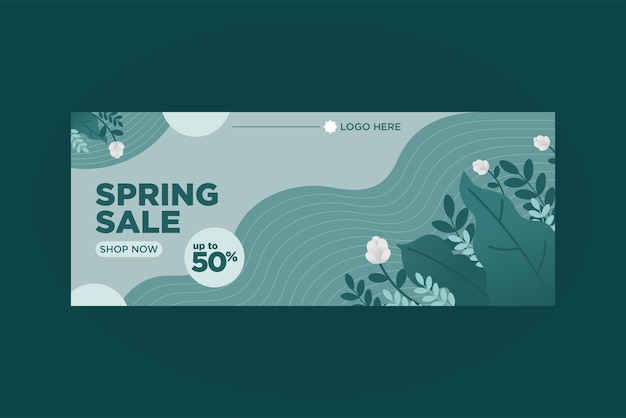 Vector grafisch ontwerp van de achtergrond van de banner van de lenteverkoop