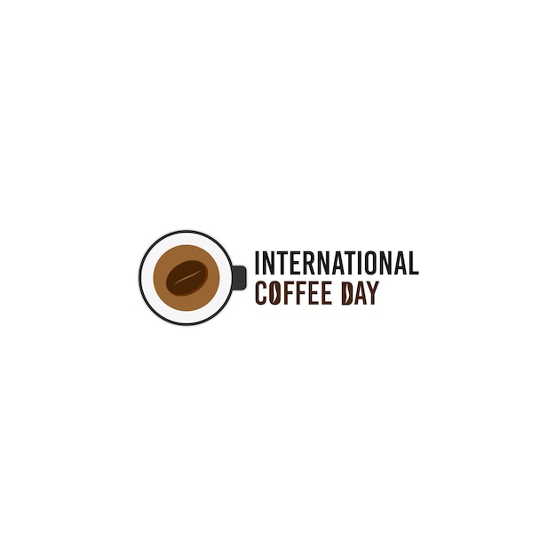 vector grafische illustratie kopje koffie icoon en logo internationale koffiedag