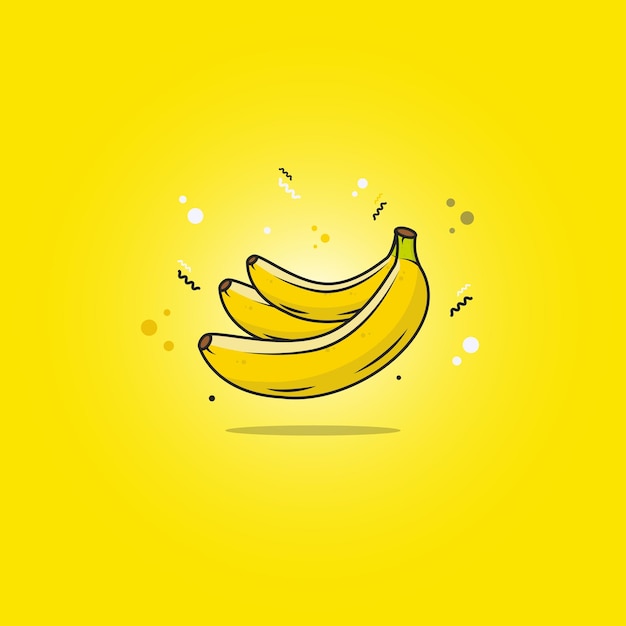 Vector grafische illustratie van banaanfruit met gradiëntachtergrond