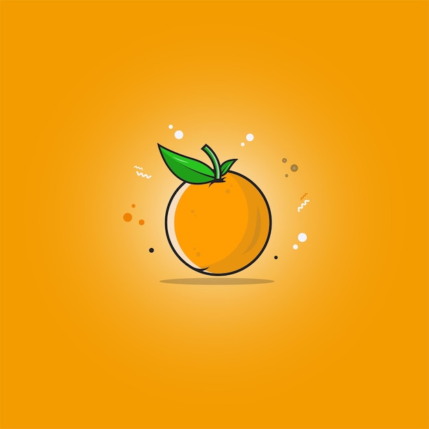 Vector grafische illustratie van oranje met achtergrond met kleurovergang