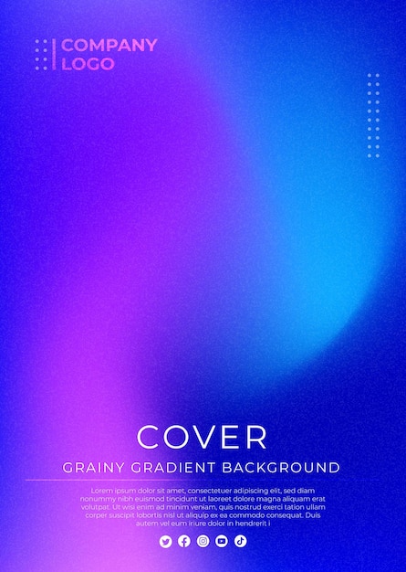 Vector grainy gradient cover achtergrond sjabloon voor brochure jaarverslag tijdschrift poster