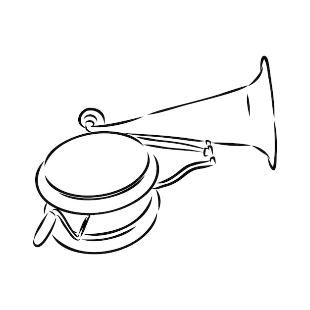 Векторный граммофон на белом фоне. граммофонный знак, логотип граммофона, значок граммофона.