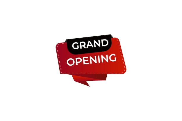 vector grand opening banner red and black business advertising tag