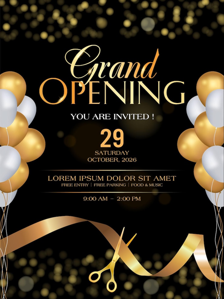 Vector vector a grand opening flyer design