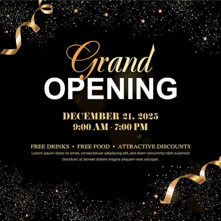 Vector vector a grand opening flyer design