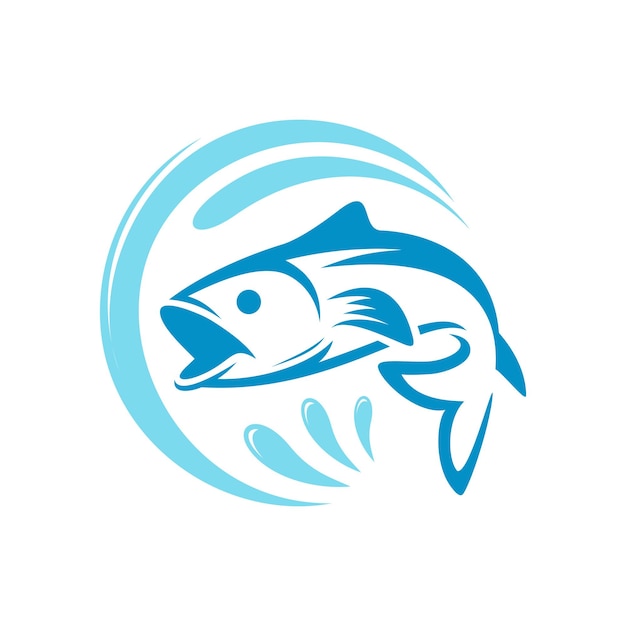 Vector graphic of abstract fish logo design template