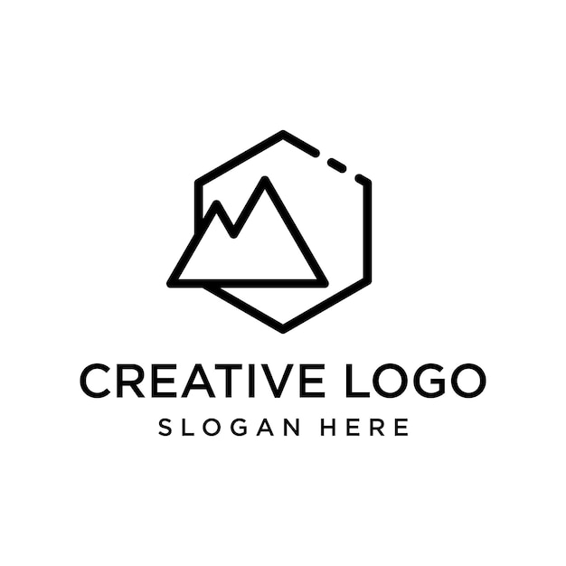 抽象的な山のロゴのデザインテンプレートのベクトルグラフィック