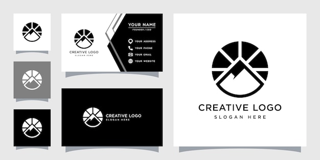 Vector graphic of abstract mountain logo design template