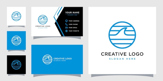 Vector graphic of abstract wave logo design template