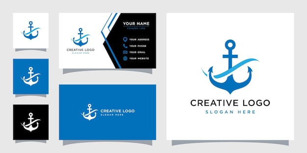 Vector graphic of anchor logo design template