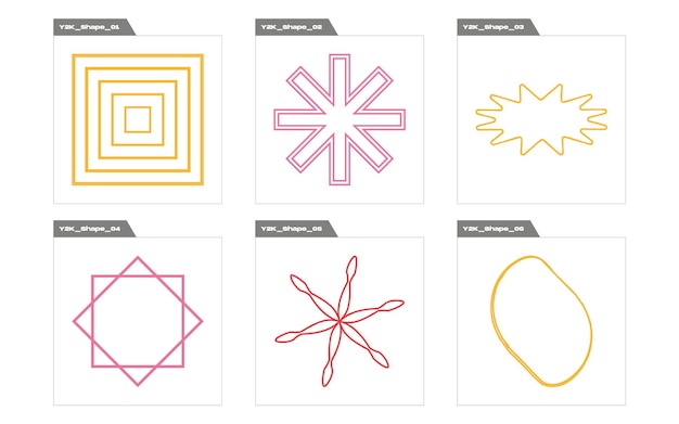 Vector Graphic Assets Set Big collection of abstract graphic geometric symbols Templates for notes posters