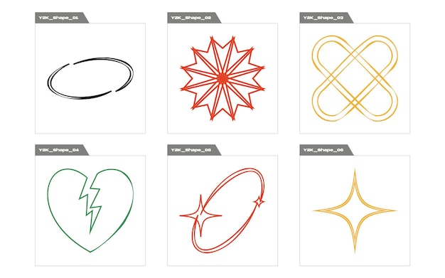 Набор векторных графических активов в форме звезды и цветка для современных футболок