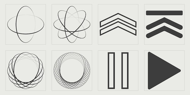 Vector Graphic Assets Set Groot aantal retro-objecten voor Cyberpunk-ontwerpelementen