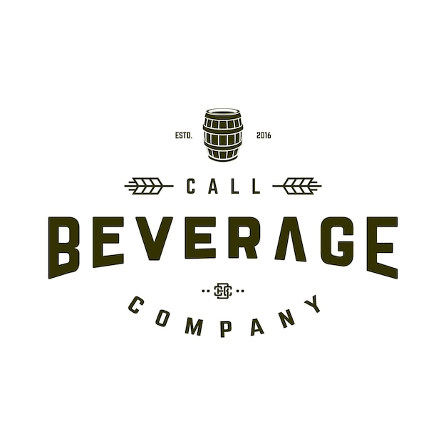 Vector graphic of beer vintage logo design template