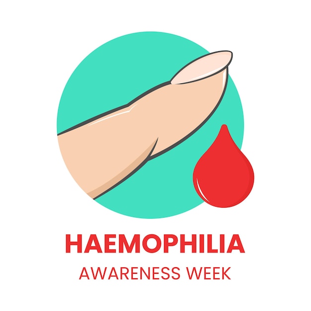 Vector graphic of bloody hand illustration good for world haemophilia day or haemophilia awareness