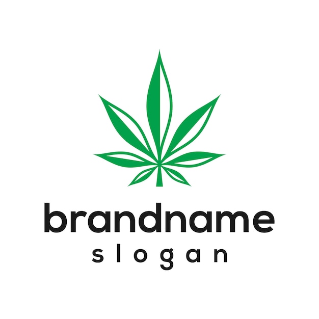 Grafica vettoriale del design del logo di cannabis