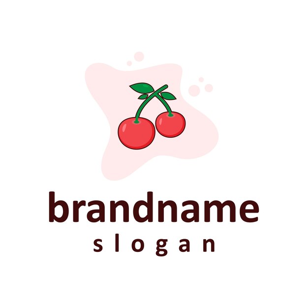 Vector graphic of cherry fruit logo design template