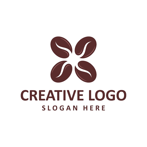 コーヒー豆のロゴのデザインテンプレートのベクトルグラフィック