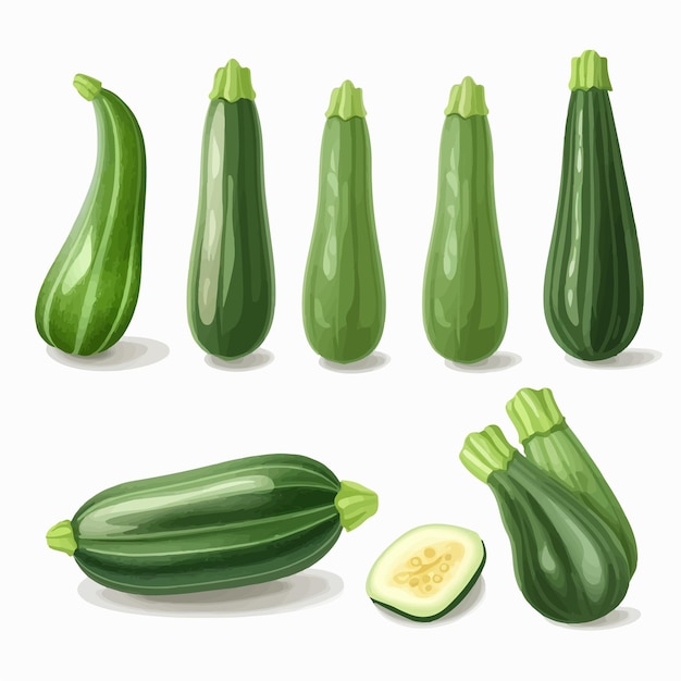 Vector graphic of a Courgette with a watercolor effect