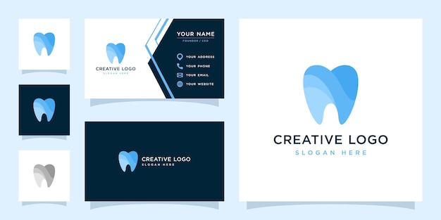 Vector graphic of dental logo and business card template