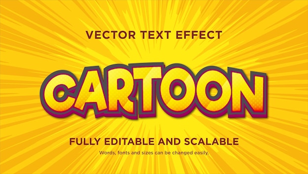 Vector graphic design cartoon text effect editable