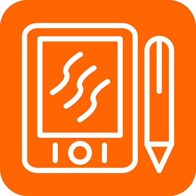 Vector Graphic Design Tablet Icon Stijl