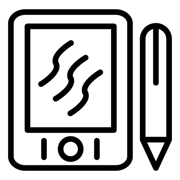 Vector Graphic Design Tablet Icon Stijl