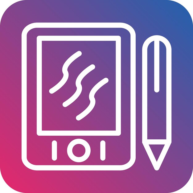 Vector Graphic Design Tablet Icon Stijl