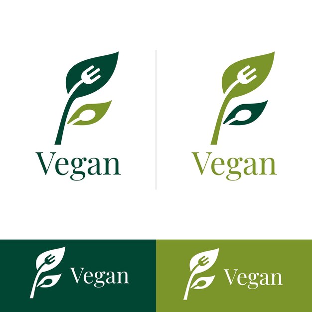 Vector vector graphic design veganfood logo design