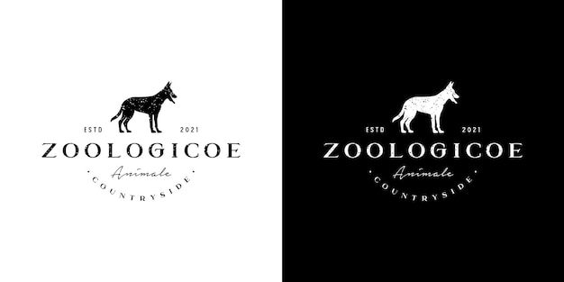 Vector graphic of dog vintage logo design